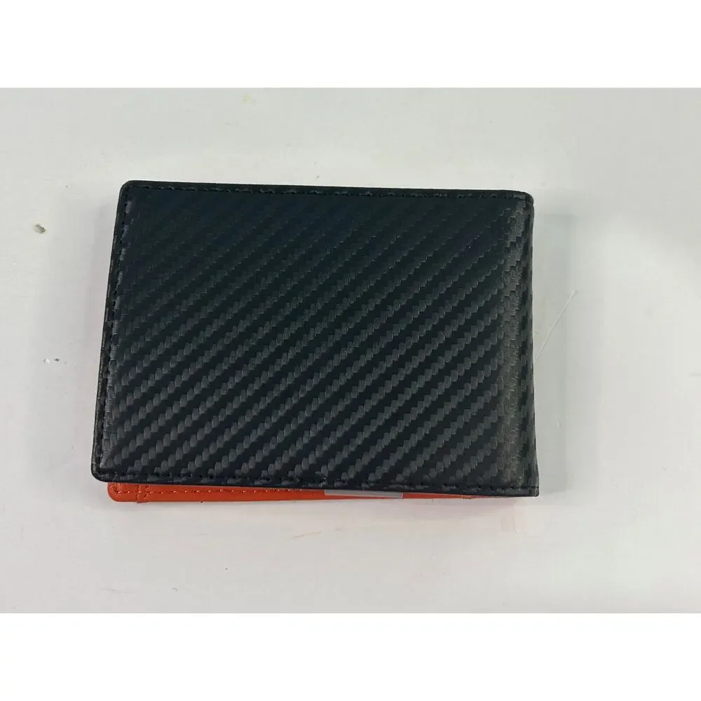 RUNBOX Wallet for Men With Money Clip Orange/Black EUC